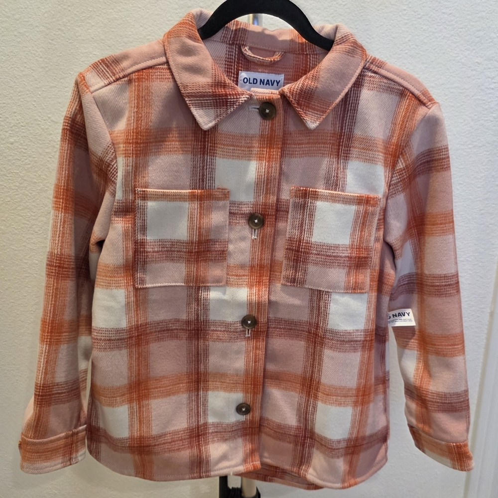Old Navy Kids Orange Plaid Shirt